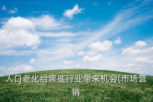 中國老齡化商機,老齡化商機有哪些