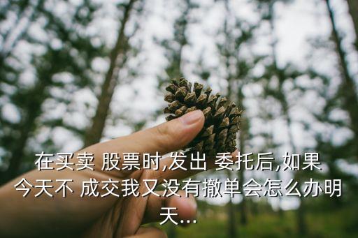 在買(mǎi)賣(mài) 股票時(shí),發(fā)出 委托后,如果今天不 成交我又沒(méi)有撤單會(huì)怎么辦明天...
