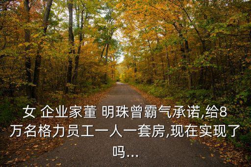 女 企業(yè)家董 明珠曾霸氣承諾,給8萬名格力員工一人一套房,現在實現了嗎...