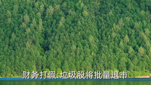 財務(wù)打假:垃圾股將批量退市