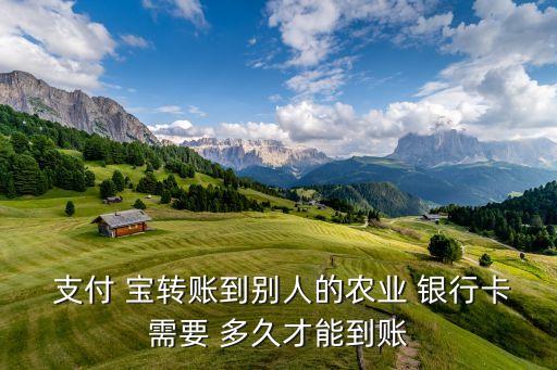  支付 寶轉賬到別人的農業(yè) 銀行卡需要 多久才能到賬