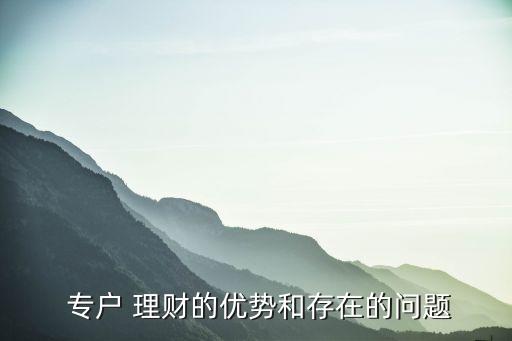  專戶 理財(cái)?shù)膬?yōu)勢(shì)和存在的問題