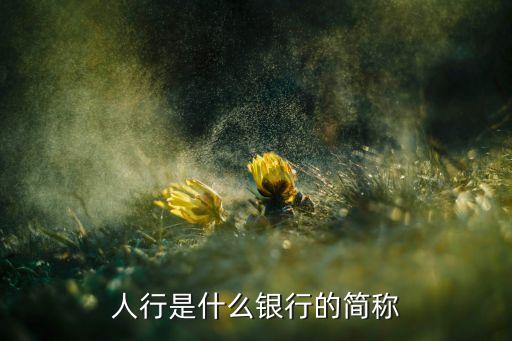 人行是什么銀行的簡(jiǎn)稱
