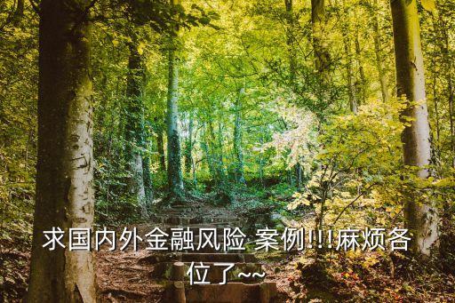 求國內(nèi)外金融風險 案例!!!麻煩各位了~~