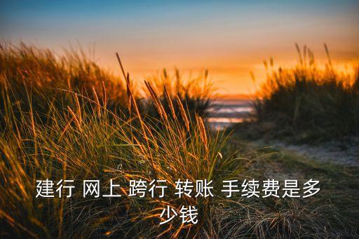 建行 網(wǎng)上 跨行 轉(zhuǎn)賬 手續(xù)費(fèi)是多少錢(qián)