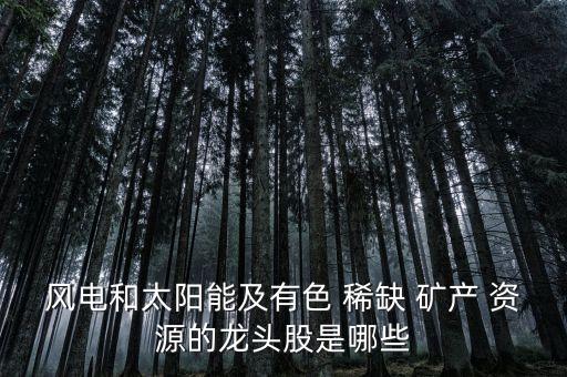 風電和太陽能及有色 稀缺 礦產 資源的龍頭股是哪些