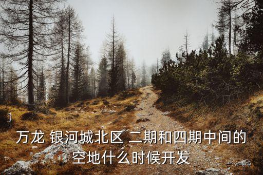 萬(wàn)龍 銀河城北區(qū) 二期和四期中間的空地什么時(shí)候開發(fā)