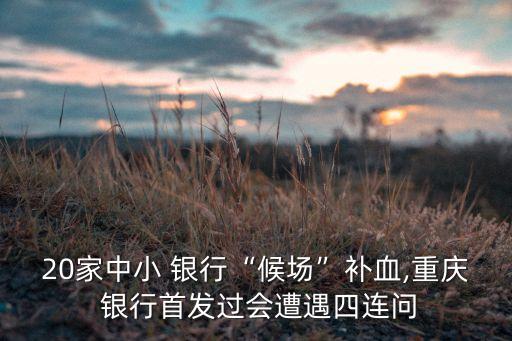 20家中小 銀行“候場”補(bǔ)血,重慶 銀行首發(fā)過會遭遇四連問
