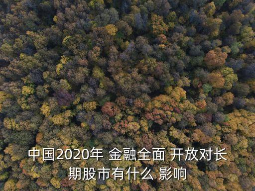 中國(guó)2020年 金融全面 開放對(duì)長(zhǎng)期股市有什么 影響