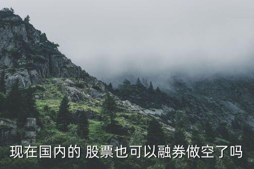 現(xiàn)在國(guó)內(nèi)的 股票也可以融券做空了嗎