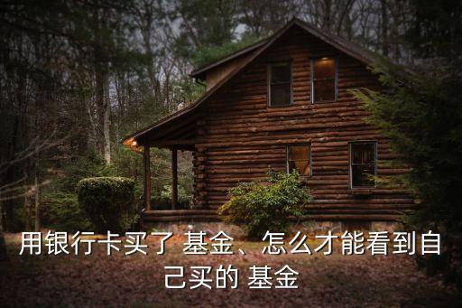 用銀行卡買(mǎi)了 基金、怎么才能看到自己買(mǎi)的 基金