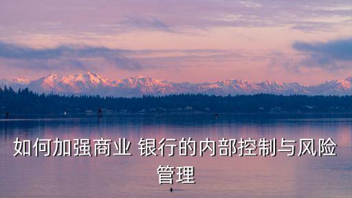 如何加強商業(yè) 銀行的內部控制與風險管理