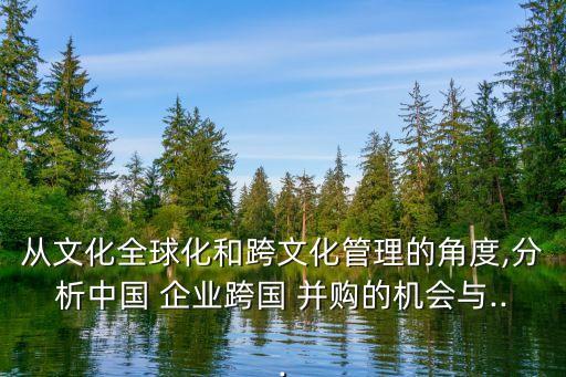 從文化全球化和跨文化管理的角度,分析中國 企業(yè)跨國 并購的機(jī)會(huì)與...