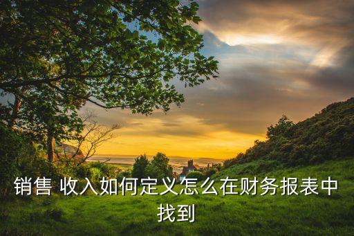 銷(xiāo)售 收入如何定義怎么在財(cái)務(wù)報(bào)表中找到
