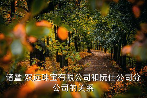諸暨 雙遠珠寶有限公司和阮仕公司分公司的關系