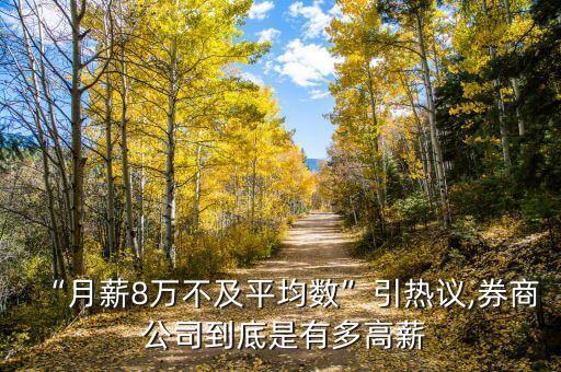 “月薪8萬不及平均數(shù)”引熱議,券商 公司到底是有多高薪