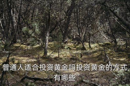 普通人適合投資黃金嗎投資黃金的方式有哪些