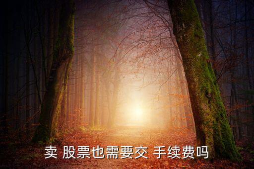 賣(mài) 股票也需要交 手續(xù)費(fèi)嗎