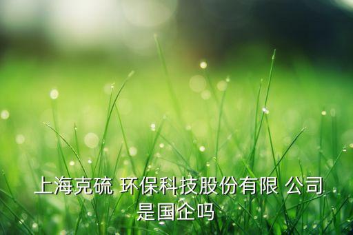  上海克硫 環(huán)?？萍脊煞萦邢?公司是國企嗎