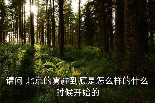 請(qǐng)問 北京的霧霾到底是怎么樣的什么時(shí)候開始的