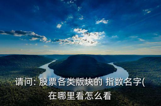 請(qǐng)問(wèn): 股票各類版塊的 指數(shù)名字(在哪里看怎么看