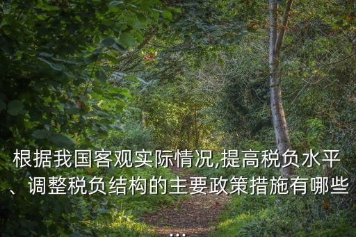 根據(jù)我國客觀實(shí)際情況,提高稅負(fù)水平、調(diào)整稅負(fù)結(jié)構(gòu)的主要政策措施有哪些...
