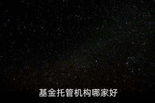  基金托管機構哪家好