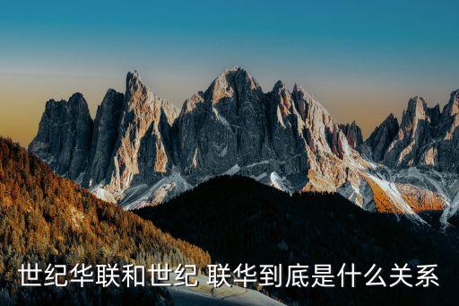 世紀華聯(lián)和世紀 聯(lián)華到底是什么關(guān)系