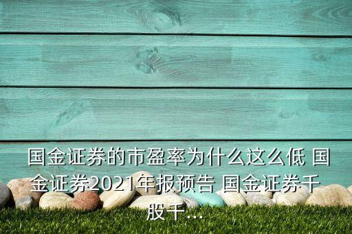  國金證券的市盈率為什么這么低 國金證券2021年報預(yù)告 國金證券千股千...