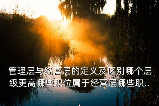  管理層與經(jīng)營層的定義及區(qū)別哪個(gè)層級(jí)更高哪些職位屬于經(jīng)營層哪些職...
