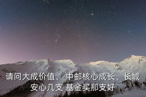 請(qǐng)問大成價(jià)值、 中郵核心成長(zhǎng)、長(zhǎng)城安心幾支 基金買那支好