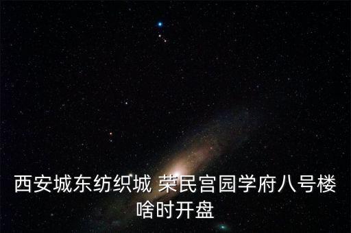 西安城東紡織城 榮民宮園學府八號樓啥時開盤