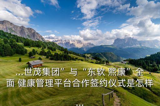 ...世茂集團(tuán)”與“東軟 熙康”全面 健康管理平臺(tái)合作簽約儀式是怎樣...