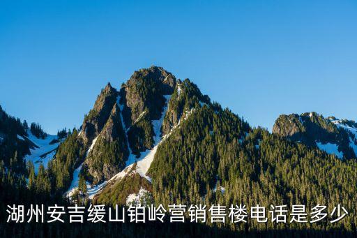 湖州安吉緩山鉑嶺營(yíng)銷(xiāo)售樓電話是多少