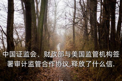 中國(guó)證監(jiān)會(huì)、財(cái)政部與美國(guó)監(jiān)管機(jī)構(gòu)簽署審計(jì)監(jiān)管合作協(xié)議,釋放了什么信...
