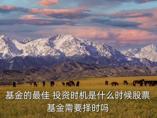 基金的最佳 投資時機(jī)是什么時候股票基金需要擇時嗎
