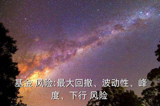  基金 風(fēng)險(xiǎn):最大回撤、波動性、峰度、下行 風(fēng)險(xiǎn)