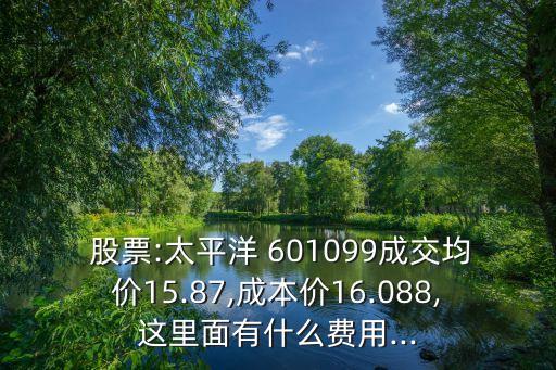  股票:太平洋 601099成交均價15.87,成本價16.088,這里面有什么費(fèi)用...