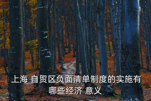  上海 自貿(mào)區(qū)負(fù)面清單制度的實施有哪些經(jīng)濟 意義
