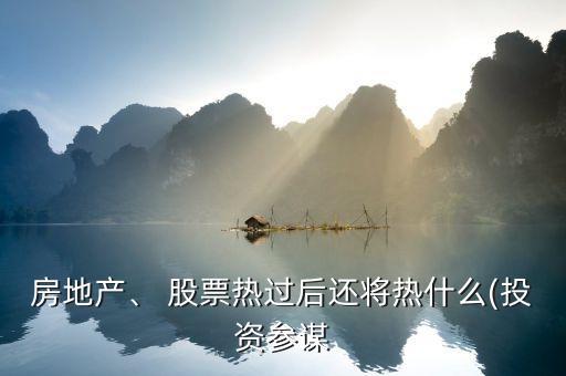 房地產(chǎn)、 股票熱過后還將熱什么(投資參謀
