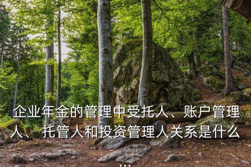  企業(yè)年金的管理中受托人、賬戶管理人、 托管人和投資管理人關(guān)系是什么...