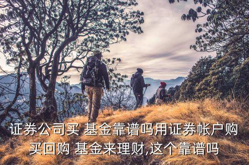 證券公司買(mǎi) 基金靠譜嗎用證券帳戶購(gòu)買(mǎi)回購(gòu) 基金來(lái)理財(cái),這個(gè)靠譜嗎