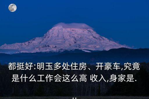 都挺好:明玉多處住房、開豪車,究竟是什么工作會這么高 收入,身家是...
